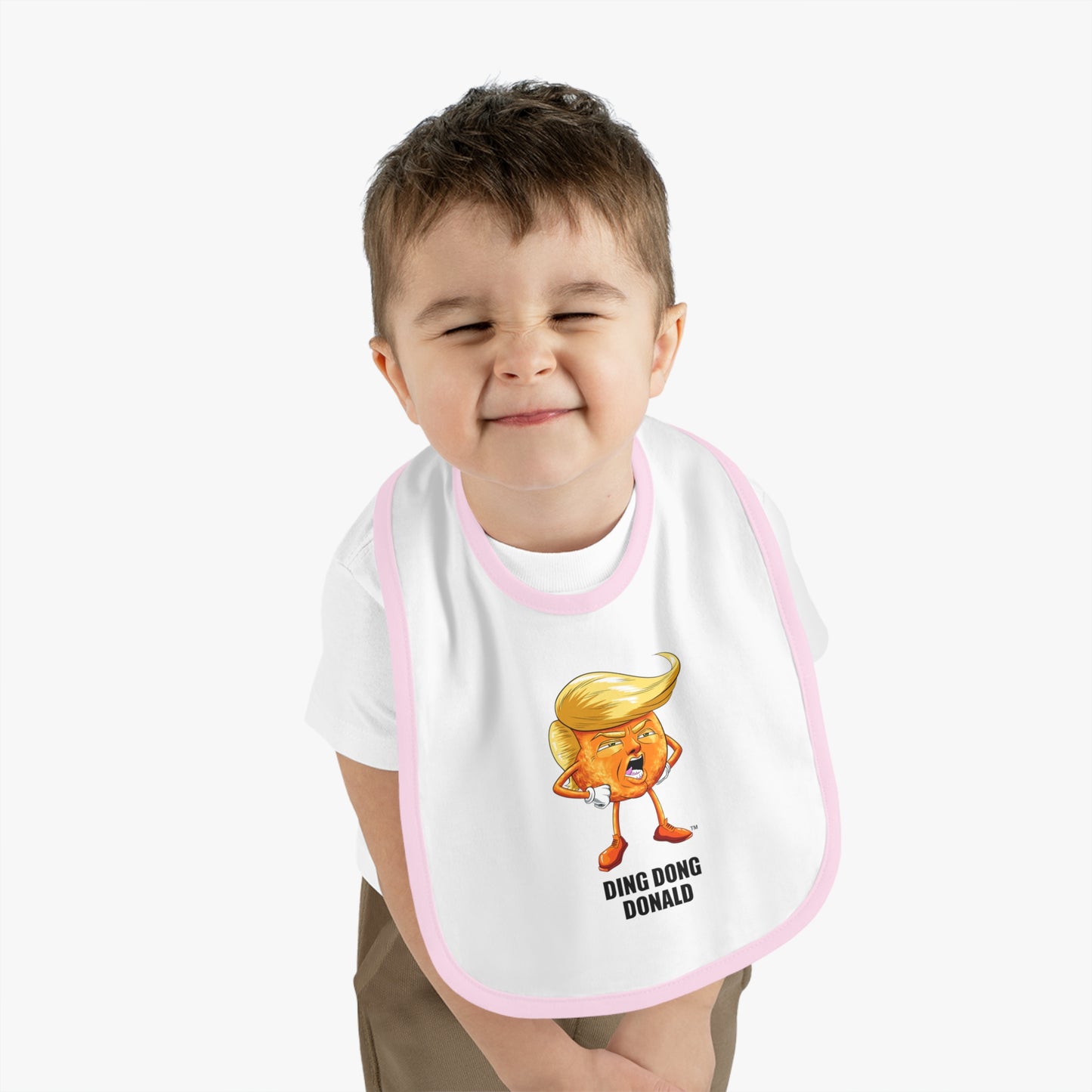 Funny Baby Bib - Ding Dong Donald, Cute Gift for Baby Showers, Foodie Bib, Baby Gift, Toddler Bib, Funny Parenting Humor