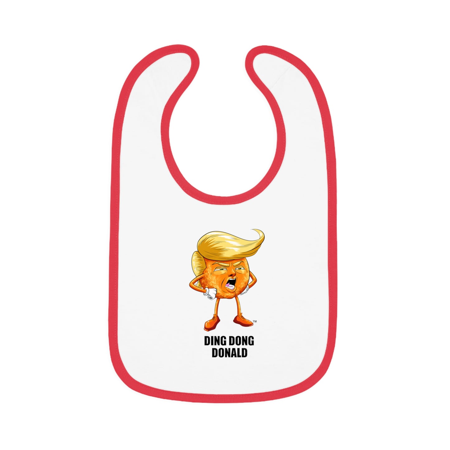 Funny Baby Bib - Ding Dong Donald, Cute Gift for Baby Showers, Foodie Bib, Baby Gift, Toddler Bib, Funny Parenting Humor