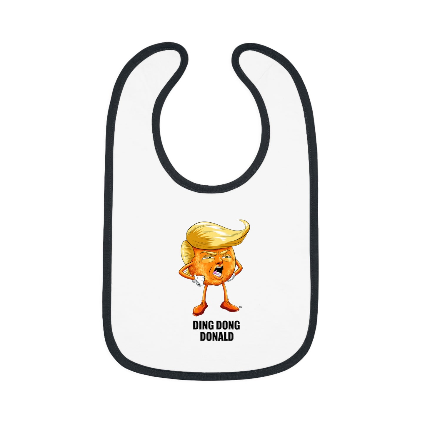Funny Baby Bib - Ding Dong Donald, Cute Gift for Baby Showers, Foodie Bib, Baby Gift, Toddler Bib, Funny Parenting Humor