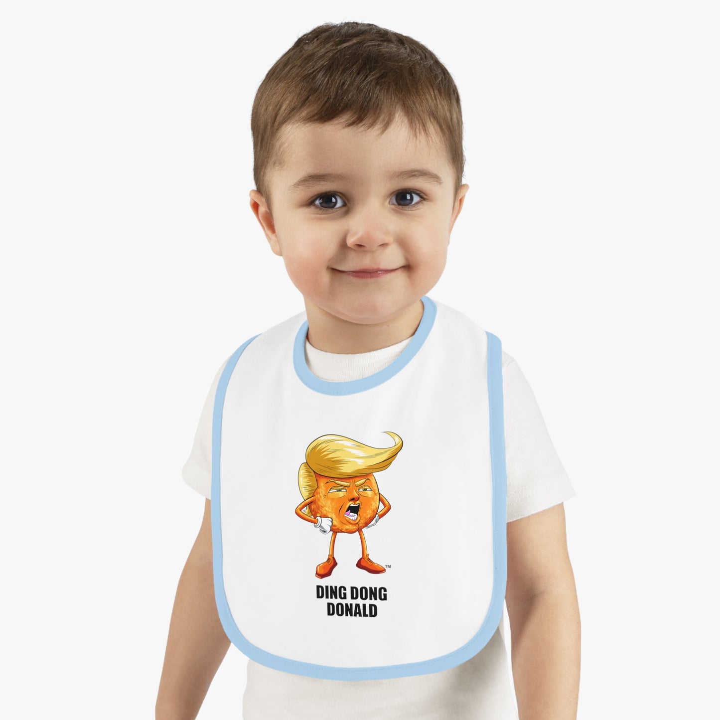 Funny Baby Bib - Ding Dong Donald, Cute Gift for Baby Showers, Foodie Bib, Baby Gift, Toddler Bib, Funny Parenting Humor
