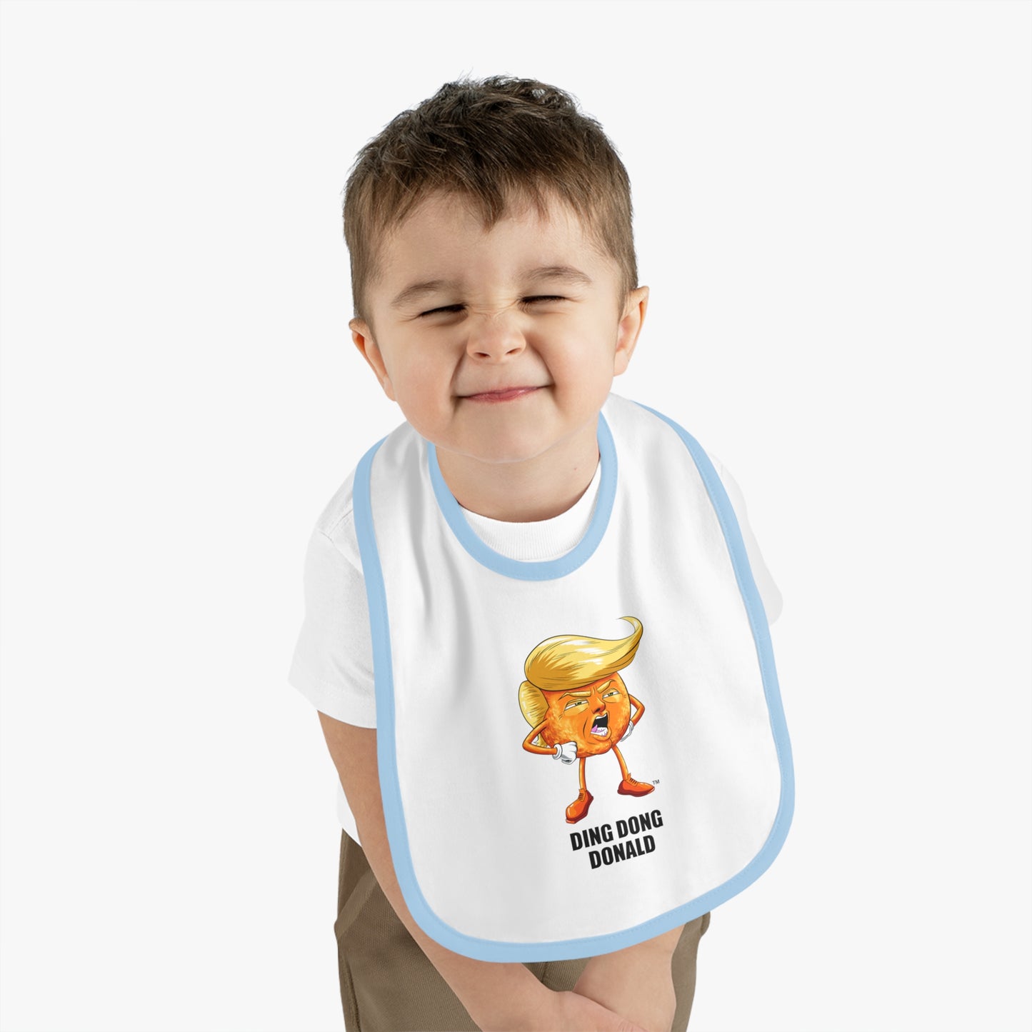 Funny Baby Bib - Ding Dong Donald, Cute Gift for Baby Showers, Foodie Bib, Baby Gift, Toddler Bib, Funny Parenting Humor