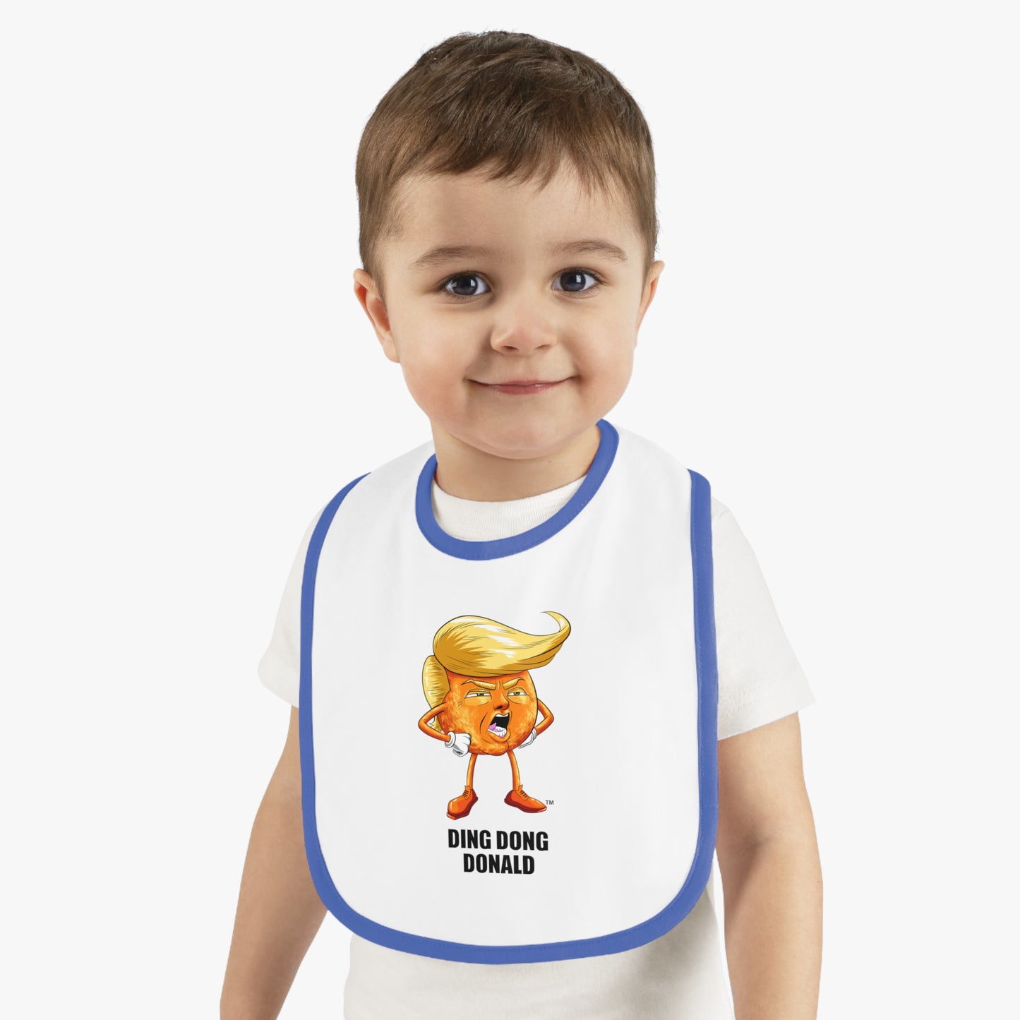 Funny Baby Bib - Ding Dong Donald, Cute Gift for Baby Showers, Foodie Bib, Baby Gift, Toddler Bib, Funny Parenting Humor