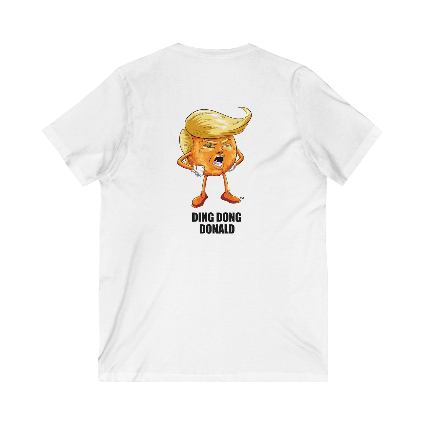 Ding Dong Donald V-Neck Tee, Funny Graphic Shirt, Unisex Humor Top, Gag Gift, Political Merchandise, Casual Wear