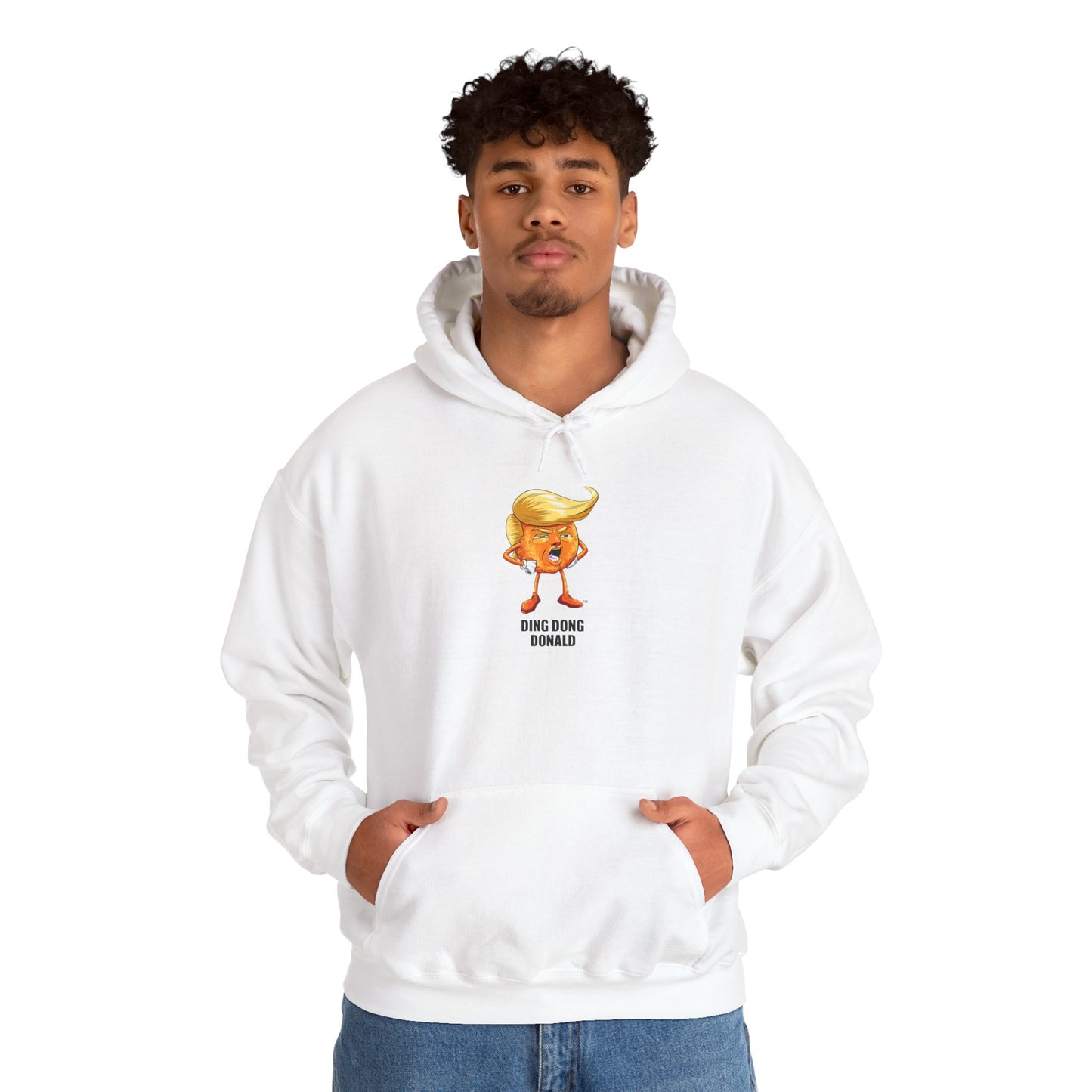 Ding Dong Donald Hoodie, Unisex Sweatshirt, Humor Apparel, Gift for Political Satire Lovers, Election Day Outfit, Quirky Fashion