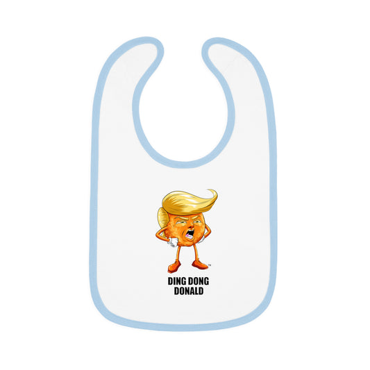 Funny Baby Bib - Ding Dong Donald, Cute Gift for Baby Showers, Foodie Bib, Baby Gift, Toddler Bib, Funny Parenting Humor