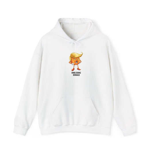 Ding Dong Donald Hoodie, Unisex Sweatshirt, Humor Apparel, Gift for Political Satire Lovers, Election Day Outfit, Quirky Fashion