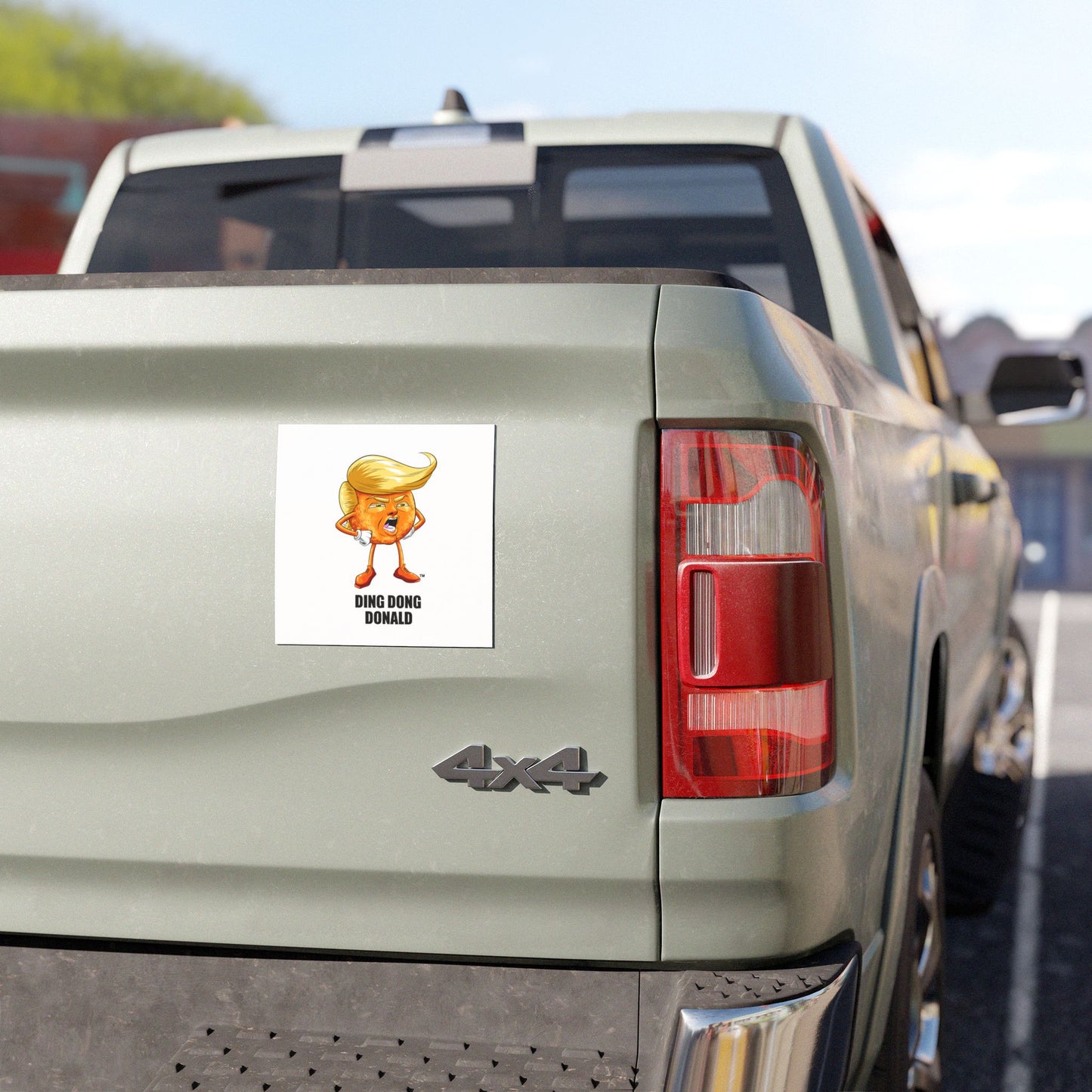 Funny Car Magnet with Ding Dong Donald Design. Express your feelings.