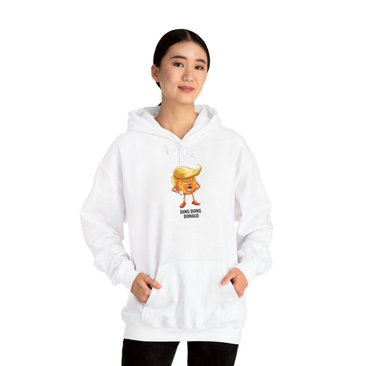 Ding Dong Donald Hoodie, Unisex Sweatshirt, Humor Apparel, Gift for Political Satire Lovers, Election Day Outfit, Quirky Fashion