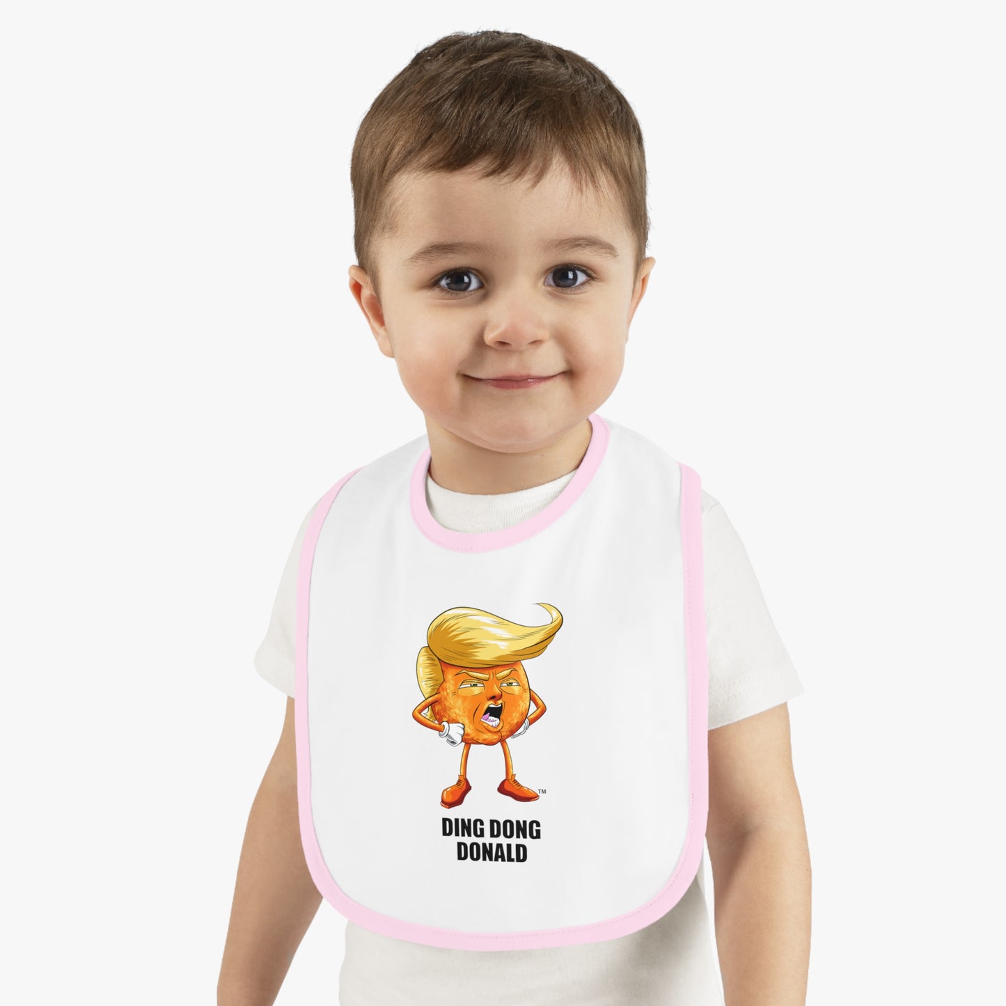 Funny Baby Bib - Ding Dong Donald, Cute Gift for Baby Showers, Foodie Bib, Baby Gift, Toddler Bib, Funny Parenting Humor