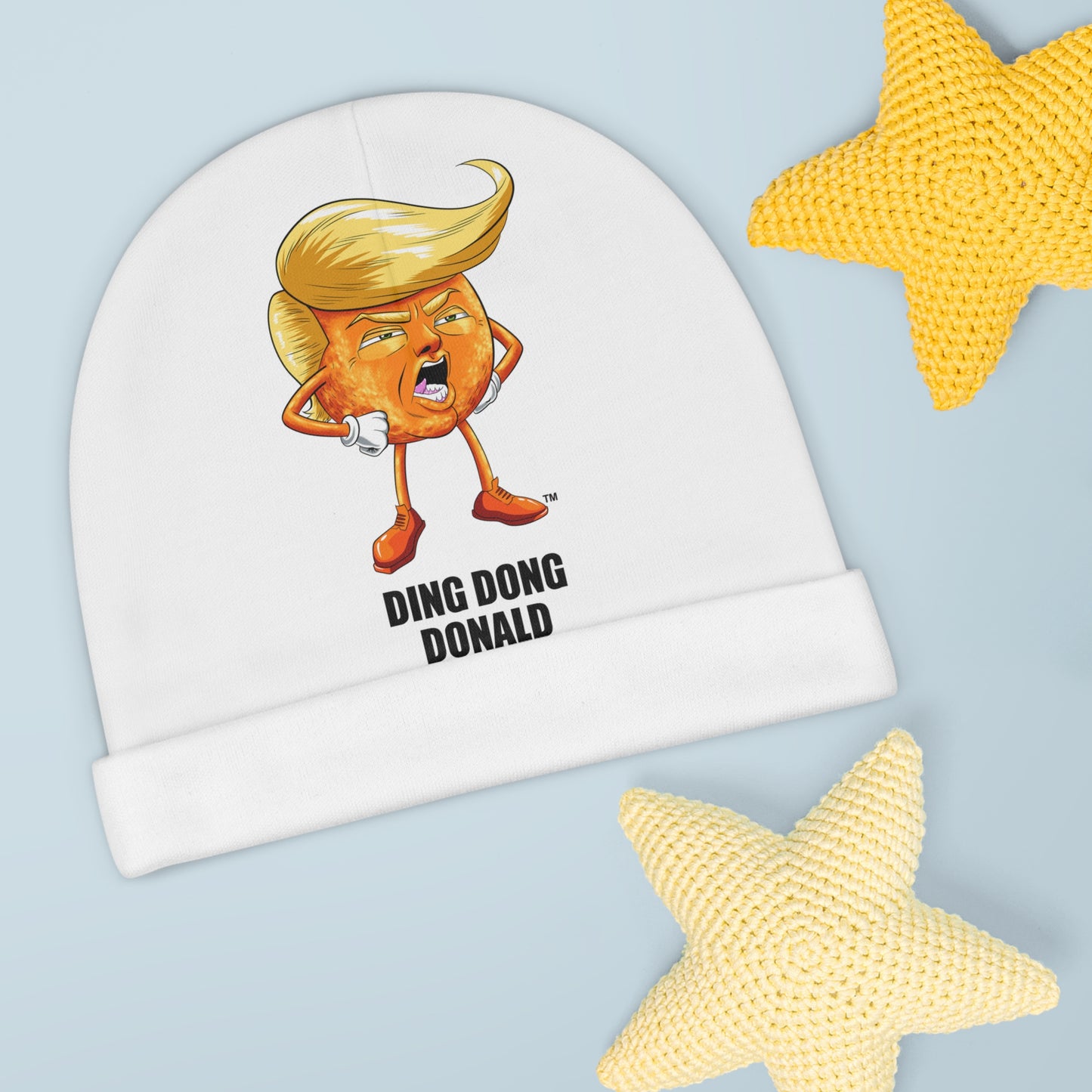 Ding Dong Donald Baby Beanie, Funny Baby Hat, Cute Infant Beanie, Cartoon Beanie, Baby Shower Gift, Holiday Gift